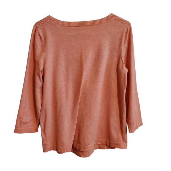 Croft & Barrow Coral Pull Over Lightweight Sweater Large - Picture 2 of 14